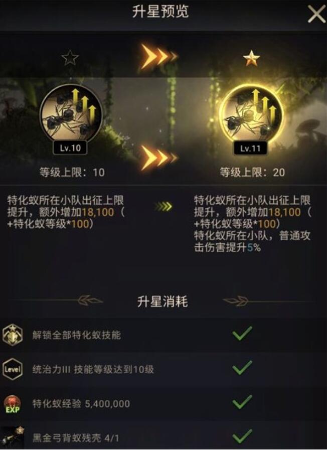 小小蚁国特化蚁升星作用 小小蚁国特化蚁怎么升星