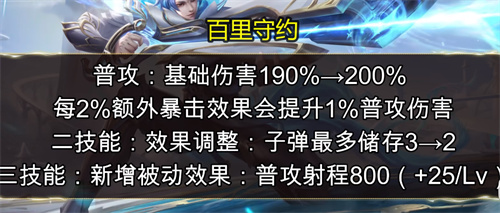 王者荣耀百里守约重做调整介绍 技能最新情况一览